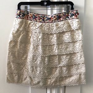 Anna Sui Layered Crochet Skirt